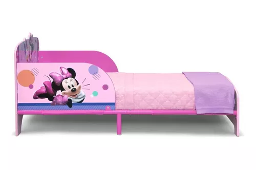Minnie Mouse - Cama infantil de madera y metal, color rosa