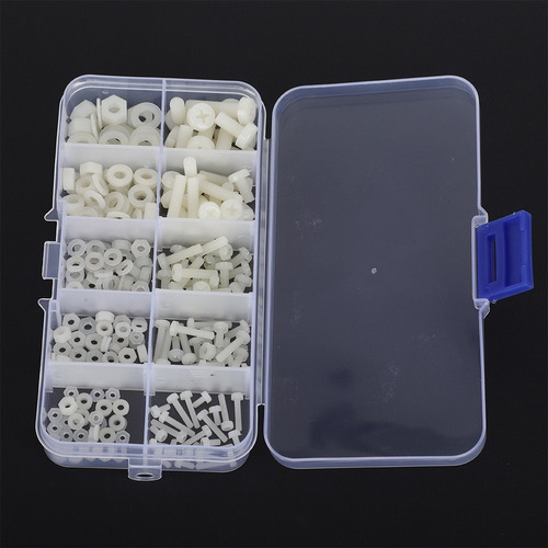 . 270 Unids/caja M2/m2.5/m3/m4/m5 Nylon Tornillo Arandela