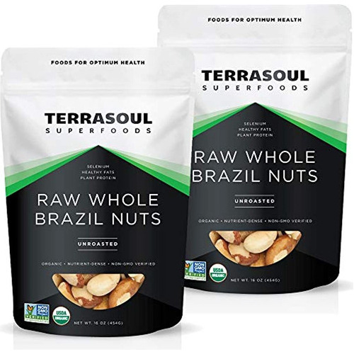 Orgánico Brasil Nueces 2 Lbs - Crudo Sin Sal