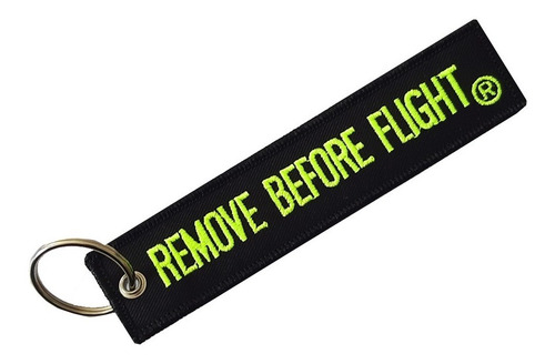 Llavero Remove Before Flight Verde Fluor