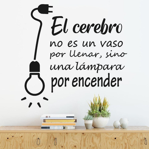 Vinil Decorativo Frase Positiva Niños Creatividad Cerebro