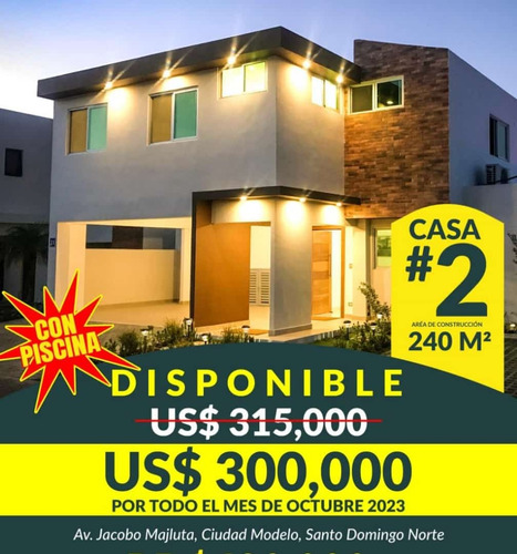 Vendo Hermosa Casa Con Piscina En La Av. Jacobo Majluta, Sato Domingo Norte, República Dominicana