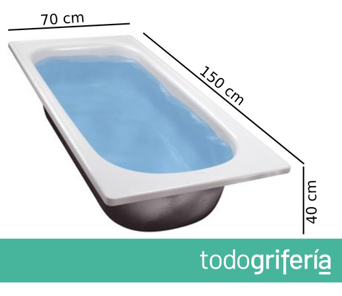Bañera Ferrum 150x70x40 Cm Acero Porcelanizado Blanco Bl15/b