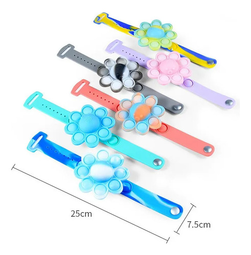 Pulsera Led Antiestrés Fidget Spinner, 3 Unidades
