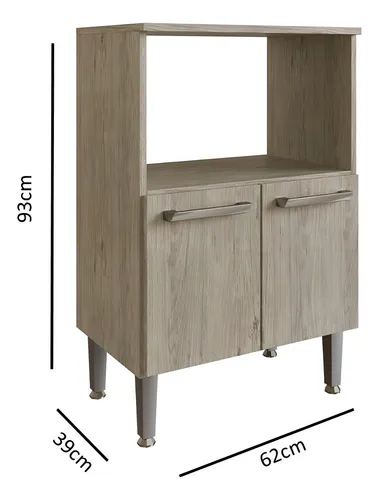 Armario para cocina, 2 puertas, horno de nicho, micrococina, pátina