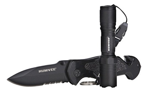 Humvee Hmv-kc-er1 Black Emergency Rescue Knife & Light ...