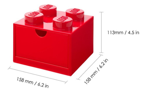 Imagen 2 de 10 de Lego Contenedor Bloque Cajon Apilable Mesa Escritorio Desk 4
