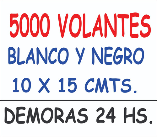 5000 Volantes - Folletos 10x15  B&nc/diseño Entrega En 24 Hs