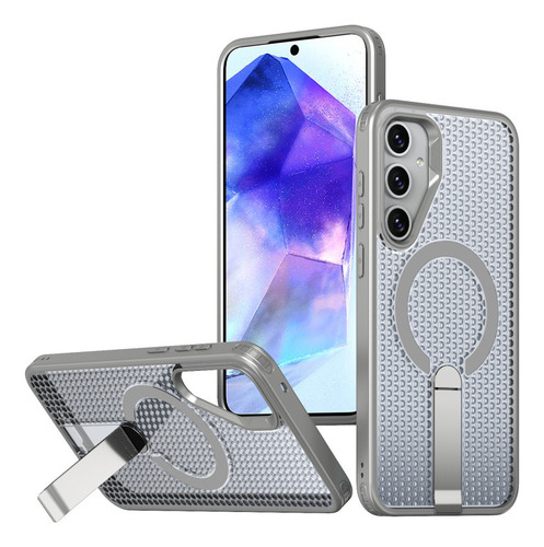 Funda Magnética De Metal Con Malla De Disipación De Calor Para Samsung Galaxy A56 A36 A26 A16 A55 A35 A25 A15 S25 S24 S23 Ultra