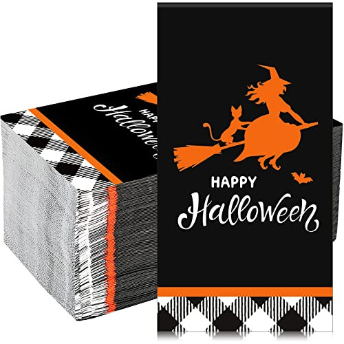 100 Piezas De Servilletas De Papel Feliz Halloween Serv...