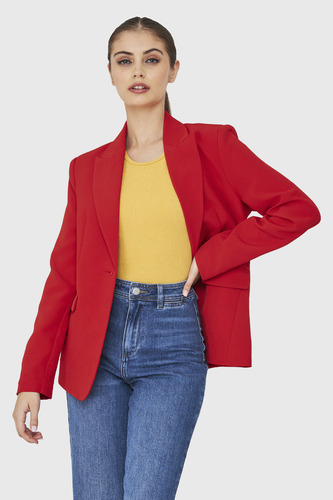 Blazer Bolsillos Con Solapas Rojo Nicopoly