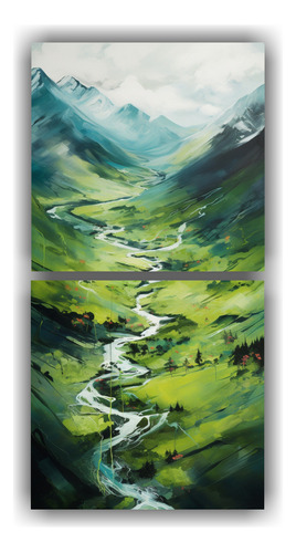 80x40cm Cuadro Decorativo Paisajes Abstractos Nueva Zelanda 