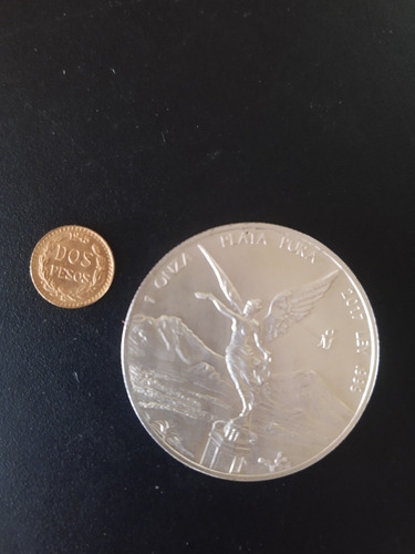 Imagen 3 de 6 de Moneda De Oro $2 Pesos Y Onza De Plata Pura De Regalo