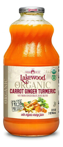 Lakewood Organic Carrot Ginger Turmeric Juice Jugo 946ml