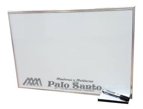 Tablero Acrilico Liso (40x30cm) Perfil En Aluminio +marcador