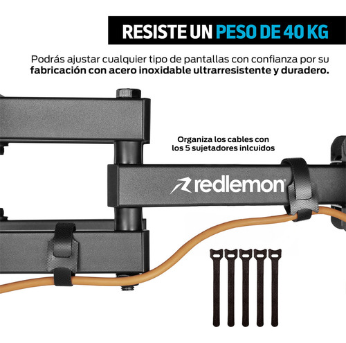 Soporte Para Pantalla Base Tv Movil Extensible 37-80 PuLG Color Negro