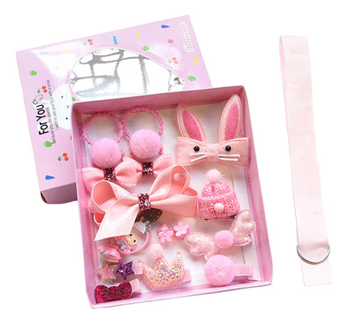 Set Pinches Y Colets Para Niñas Y Bebes Con Caja De Regalo