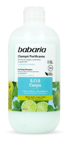 Imagen 1 de 2 de Shampoo Purificante Sos Caspa Babaria 500 Ml