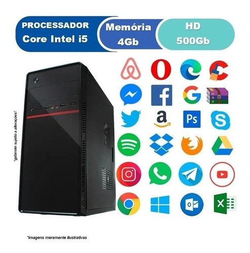 Computador Completo Intel I5 4gb Ddr3 Ssd240+ Hd500 Webcam