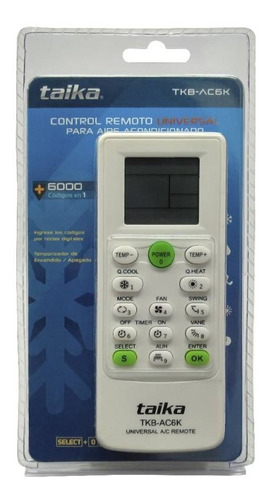 Control Universal Aire Acondicionado 6000 Cod Tkb-ac6k