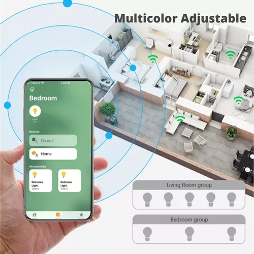 Bombilla Wifi Inteligente Rgb 9w Para Homekit Siri Alexa Goo