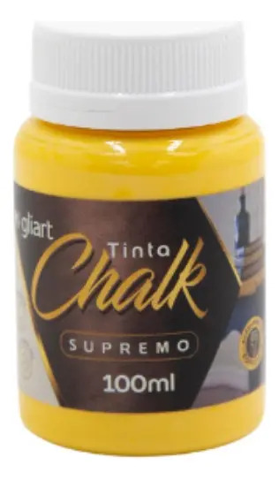 Tinta Chalk Para Artesanato Super Cobertura Gliart 120ml Cor Amarelo Gema
