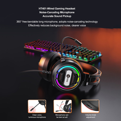 Auriculares Usb Para Juegos Con Micrófono Con Cable Para Pc,