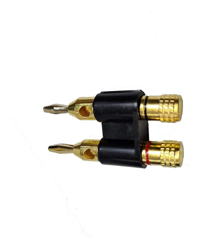 Plug Doble Banana Negro C/ Conectores Oro Radox 705-736
