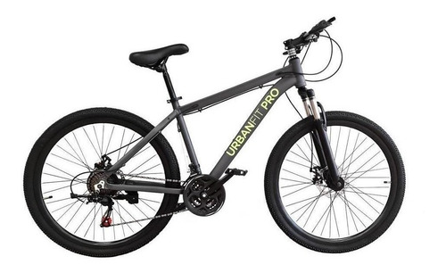 Mountain bike UrbanFit Pro Montaña R29 29" 21v cambios Shimano color gris con pie de apoyo