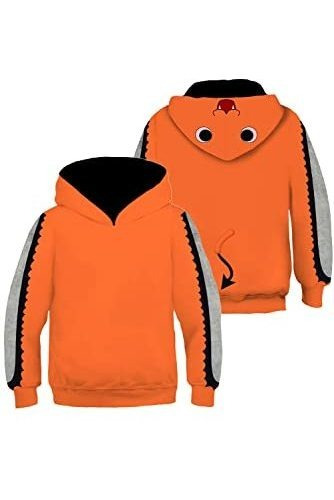 Wolancy Kids Chainsaw Man Hoodie Pochita Cosplay Disfraz De 