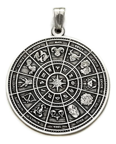 Dije Medalla Signos Zodíaco Plata 925 Astrología