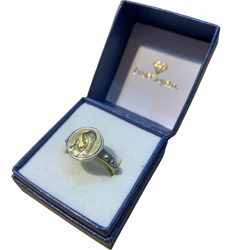 Anillo Virgen Niña En Plata 925 Y Oro 10k. Tuset