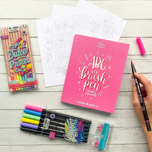 Imagen 2 de 2 de Set Lettering Abc Con Brush Pen -las Letras De Los Angeles