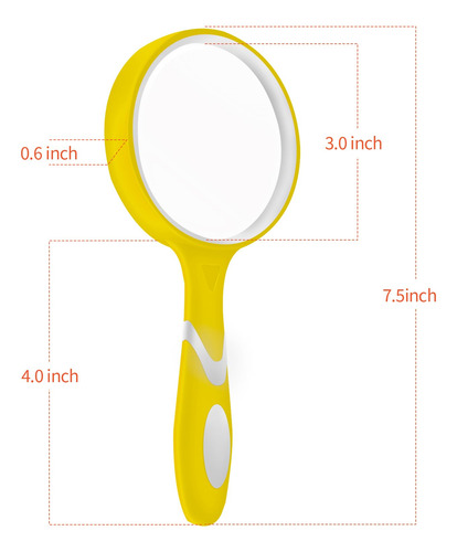 2 Pack 75mm 10x Handheld Magnifying Glass Shatterproof
