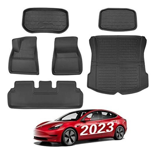 Basenor 6pcs Tesla Modelo 3 Mats De Piso Full Set L7x1z