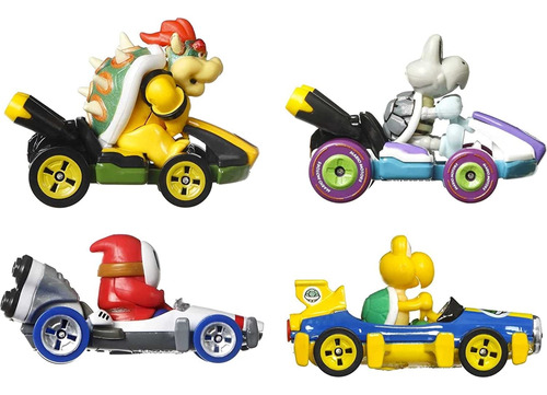 Vehículos A Escala  Hot Wheels Mario Kart Vehicle 4 Piezas