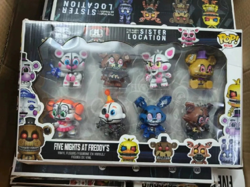 8 Animes Blind Box Night Bear Fnaf Boneca Modelagem Adornos