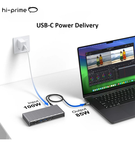 Hub Usb-c Displaylink 3x Monitores Hdmi/dp 4k 8k - Hi-prime