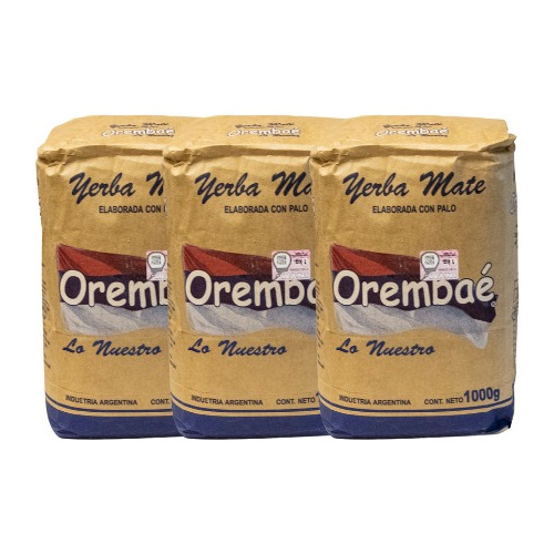 Pack X 3 Yerba Mate Organica Estac. Natural Orembaé 1 Kg