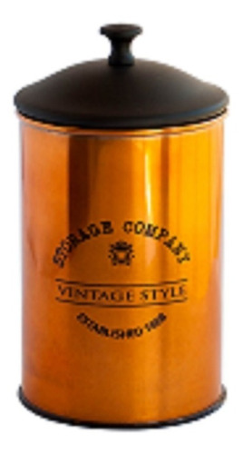 Frasco Hermetico Cobre Con Tapa Negra Vintage 1500ml