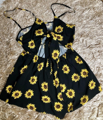 Vestido Corto Suelto Nudo Girasol Mujer