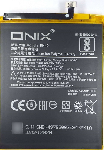 Bateria Compatible Onix Bn49 Para Xiaomi Redmi 7a