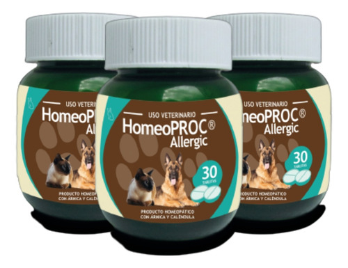 Pack 3 Homeoproc Allergic Para Alergias En Perros Y Gatos