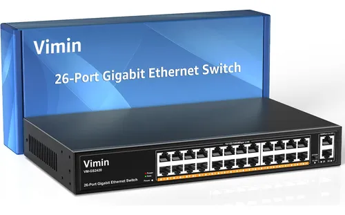 comprar Conmutador Ethernet Vimin Gigabit De 24 Puertos Con 2 Enlace