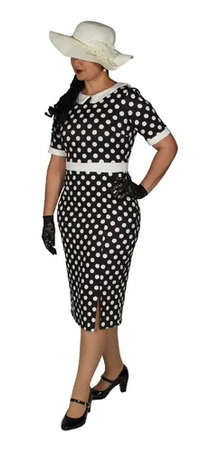 Vestido De Bolinha Anos 60 Festa Vintage Retr Poa Bolas P16