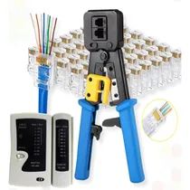 Comprar Alicate Crimpar + 100 Conector Rj45 Vazado + Testador Rede