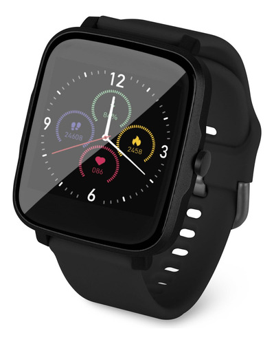Redlemon Smartwatch Reloj Inteligente con Notificaciones de Mensajería y Redes Sociales, Resistente al Agua y Polvo IP68, iOS y Android, Color Negro