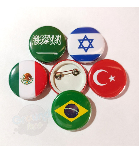  10 Bottons Bandeiras Países 2,5cm Mini Intercâmbio Botons
