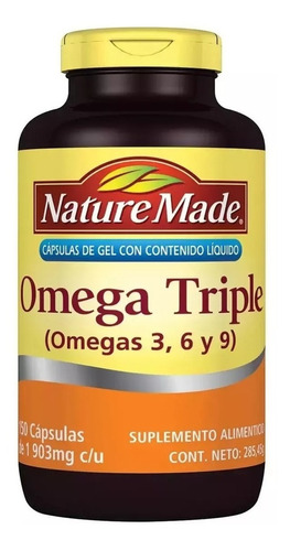 Omega Triple 3, 6 Y 9 Nature Made 150 Caps Sabor Na