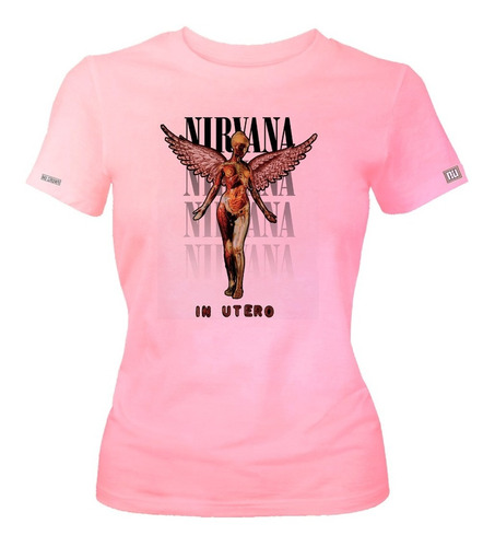 Camiseta In Utero Nirvana Album Poster Rock Metal Dama Ikrd